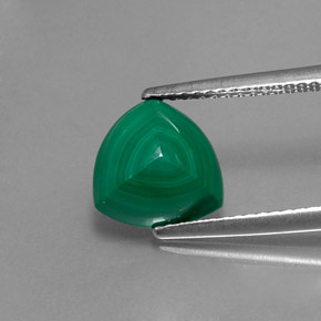Malachite naturale verde da 3,02 ct, trillion, opaco