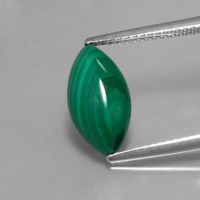 Malachite naturale verde da 3,43 ct, marchesa, opaco