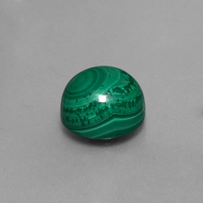 Malachite naturale verde da 5,27 ct, taglio rotondo, opaco