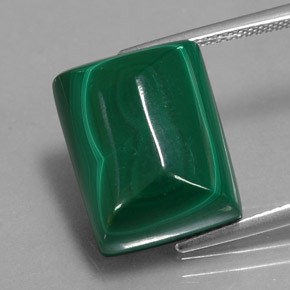 Malachite naturale verde da 21,76 ct, baguette, opaco
