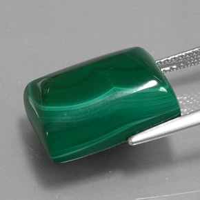 Malachite naturale verde da 21,76 ct, baguette, opaco
