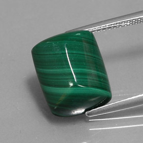 Malachite naturale verde da 10,50 ct, baguette, opaco