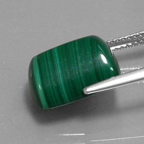 Malachite naturale verde da 10,50 ct, baguette, opaco