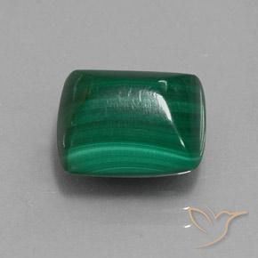 Malachite Verde medio naturale da 9.15 ct, Taglio a baguette, Opaco