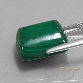 Malachite Verde medio naturale da 11.84 ct, Taglio a baguette, Opaco