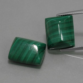Malachite naturale verde da  ct, baguette, opaco