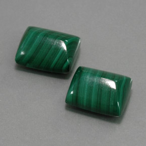 Malachite naturale verde da  ct, baguette, opaco