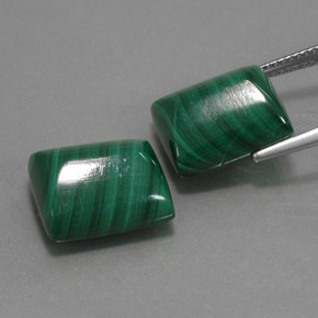 Malachite naturale verde da  ct, baguette, opaco