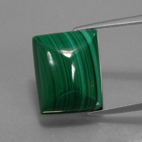 Malachite Verde multicolore naturale da 19.65 ct, Taglio a baguette, Opaco