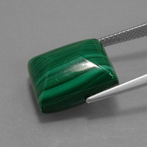 Malachite Verde multicolore naturale da 19.65 ct, Taglio a baguette, Opaco