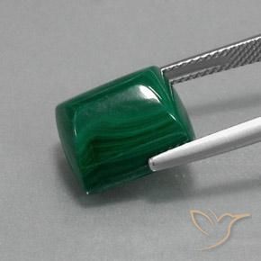 Malachite Verde naturale da 13.94 ct, Taglio a baguette, Opaco