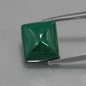 Malachite naturale verde da 12,79 ct, baguette, opaco