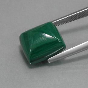 Malachite naturale verde da 12,79 ct, baguette, opaco