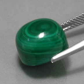 Malachite naturale verde da 15,44 ct, taglio a cuscino, opaco