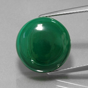 Malachite naturale verde da 15,99 ct, taglio rotondo, opaco