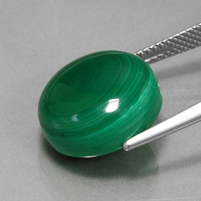 Malachite naturale verde da 15,99 ct, taglio rotondo, opaco