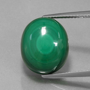 Malachite naturale verde da 15,46 ct, taglio ovale, opaco
