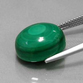 Malachite naturale verde da 15,46 ct, taglio ovale, opaco