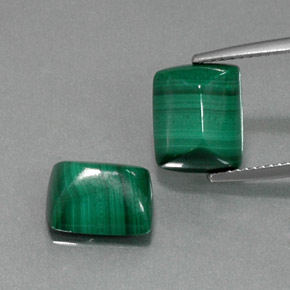 Malachite naturale verde da  ct, baguette, opaco