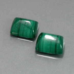 Malachite naturale verde da  ct, baguette, opaco