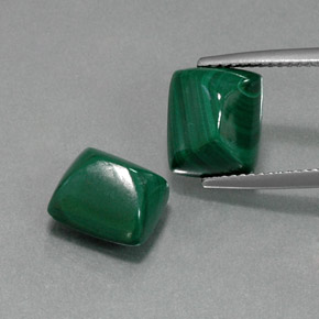 Malachite naturale verde da  ct, baguette, opaco