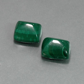 Malachite naturale verde da  ct, baguette, opaco