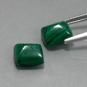 Malachite naturale verde da  ct, baguette, opaco