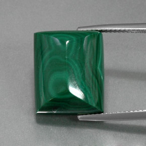 Malachite naturale verde da 22,88 ct, baguette, opaco