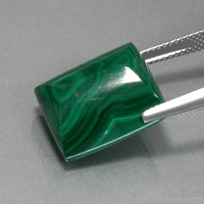 Malachite naturale verde da 22,88 ct, baguette, opaco