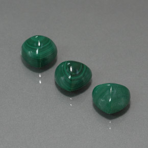 Gemme di Malachite Verde multicolore naturale da  ct, Taglio trillion, Opaco