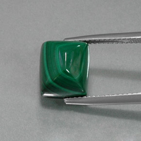 Malachite naturale verde da 9,05 ct, baguette, opaco