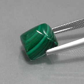 Malachite naturale verde da 9,05 ct, baguette, opaco