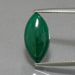 Malachite naturale verde da 6,74 ct, marchesa, opaco