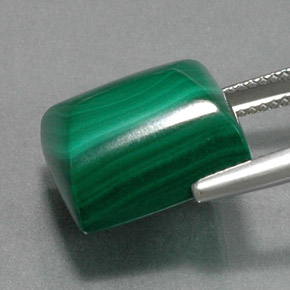 Malachite naturale verde da 21,25 ct, baguette, opaco