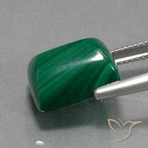 Malachite Verde naturale da 13.82 ct, Taglio a baguette, Opaco