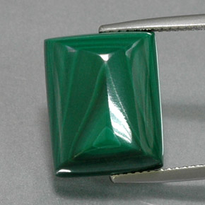 Malachite naturale verde da 19,81 ct, baguette, opaco