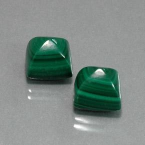 Malachite naturale verde da 13,98 ct, quadrato, opaco