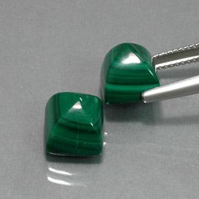 Malachite naturale verde da 13,98 ct, quadrato, opaco