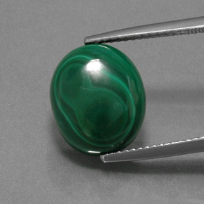 Malachite naturale verde da 9,57 ct, taglio ovale, opaco