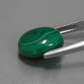 Malachite naturale verde da 9,57 ct, taglio ovale, opaco