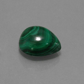 Malachite naturale verde da 7,30 ct, taglio a pera, opaco
