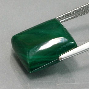Malachite naturale verde da 11,12 ct, baguette, opaco