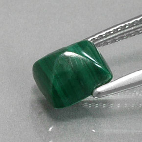 Malachite naturale verde da 2,17 ct, baguette, opaco