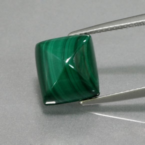 Malachite naturale verde da 7,56 ct, baguette, opaco