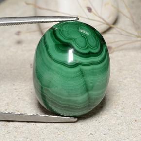 Malachite naturale verde da 39,18 ct, taglio ovale, opaco