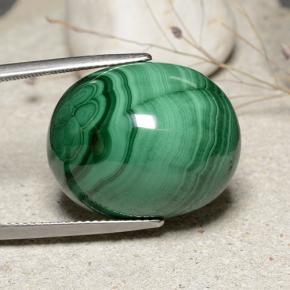 Malachite naturale verde da 39,18 ct, taglio ovale, opaco
