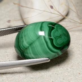Malachite naturale verde da 39,18 ct, taglio ovale, opaco