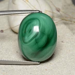 Malachite naturale verde da 32,84 ct, taglio ovale, opaco