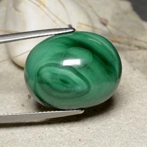 Malachite naturale verde da 32,84 ct, taglio ovale, opaco