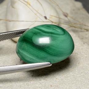 Malachite naturale verde da 32,84 ct, taglio ovale, opaco